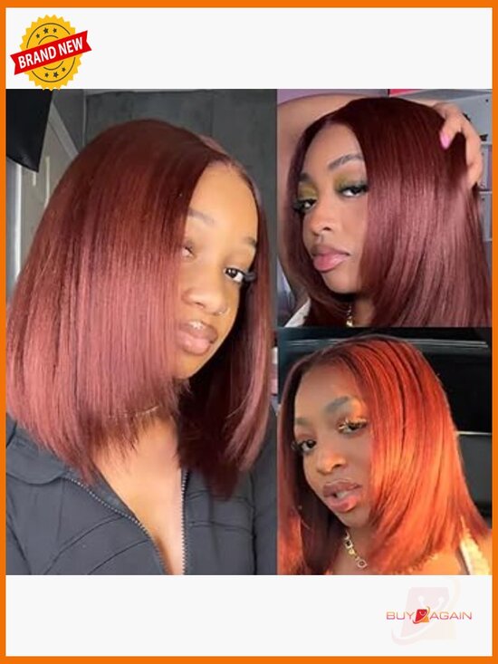 Glueless Bob Wig 220% Density Pre Plucked T Part Lace Front Human Hair main image 5